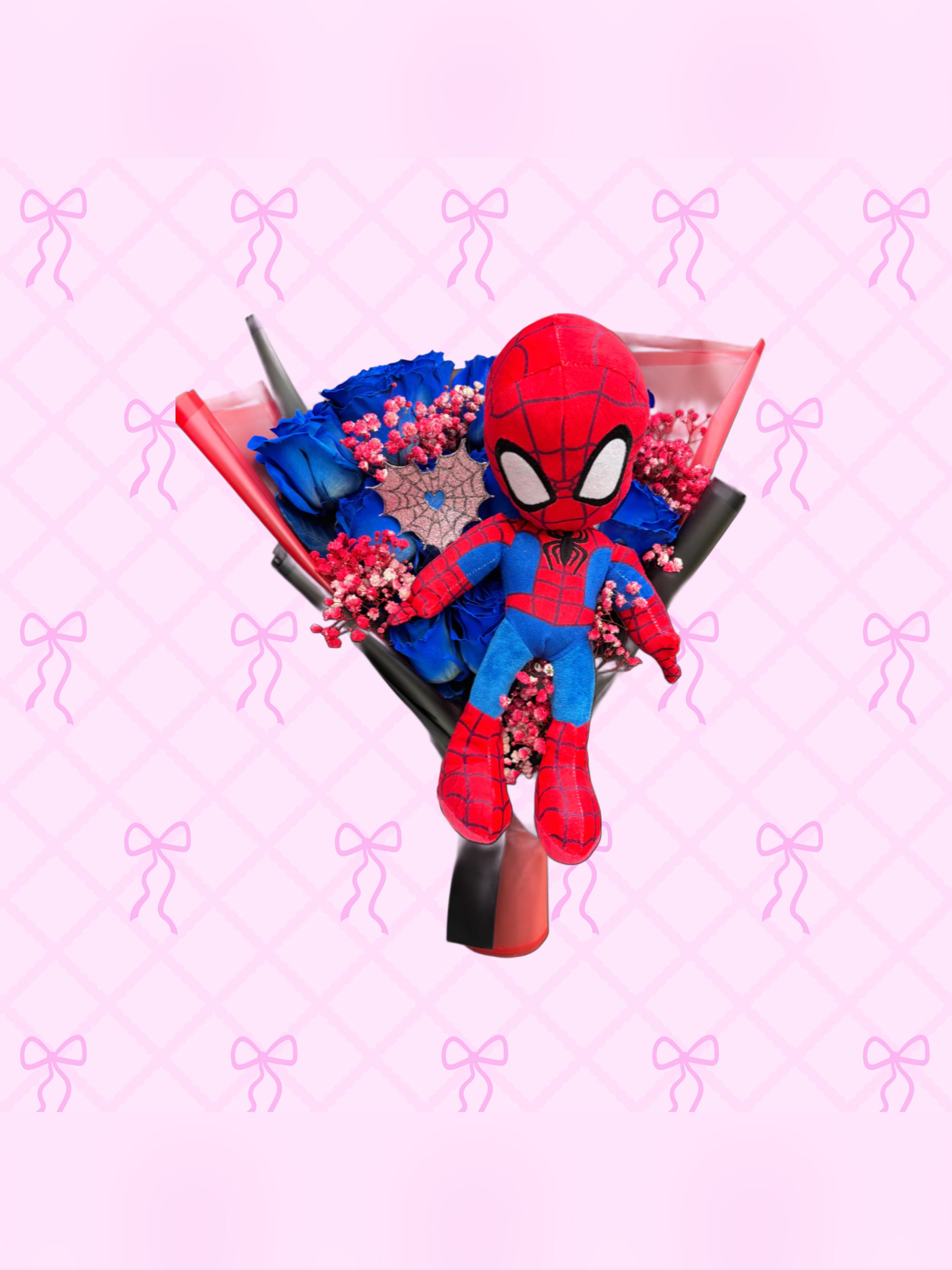 Spidey for him or her 💙 dozen blues + spidey heart