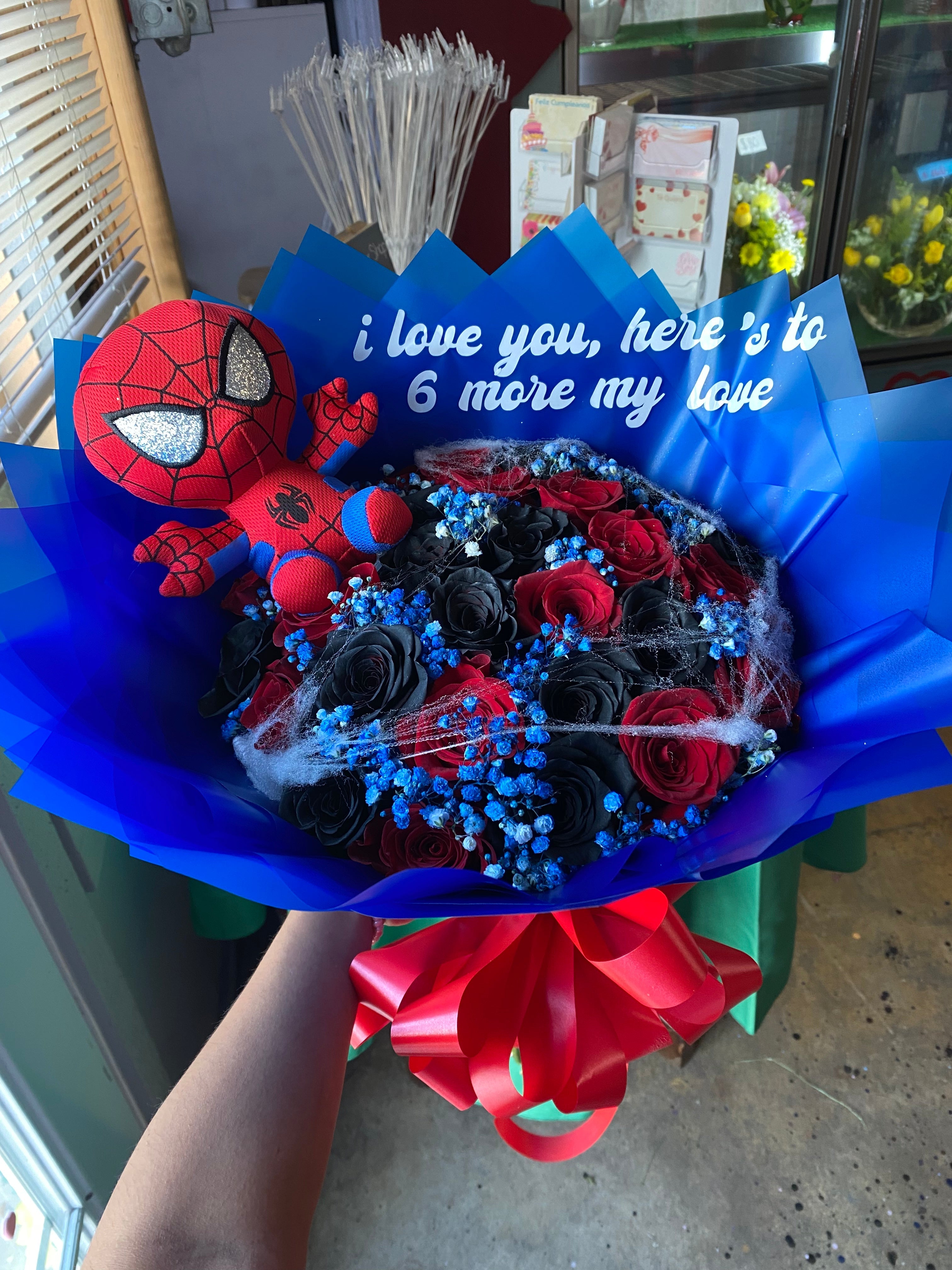 24 rose Spidey love🖤 | Bouquets By Ruby U.S Shipping Website