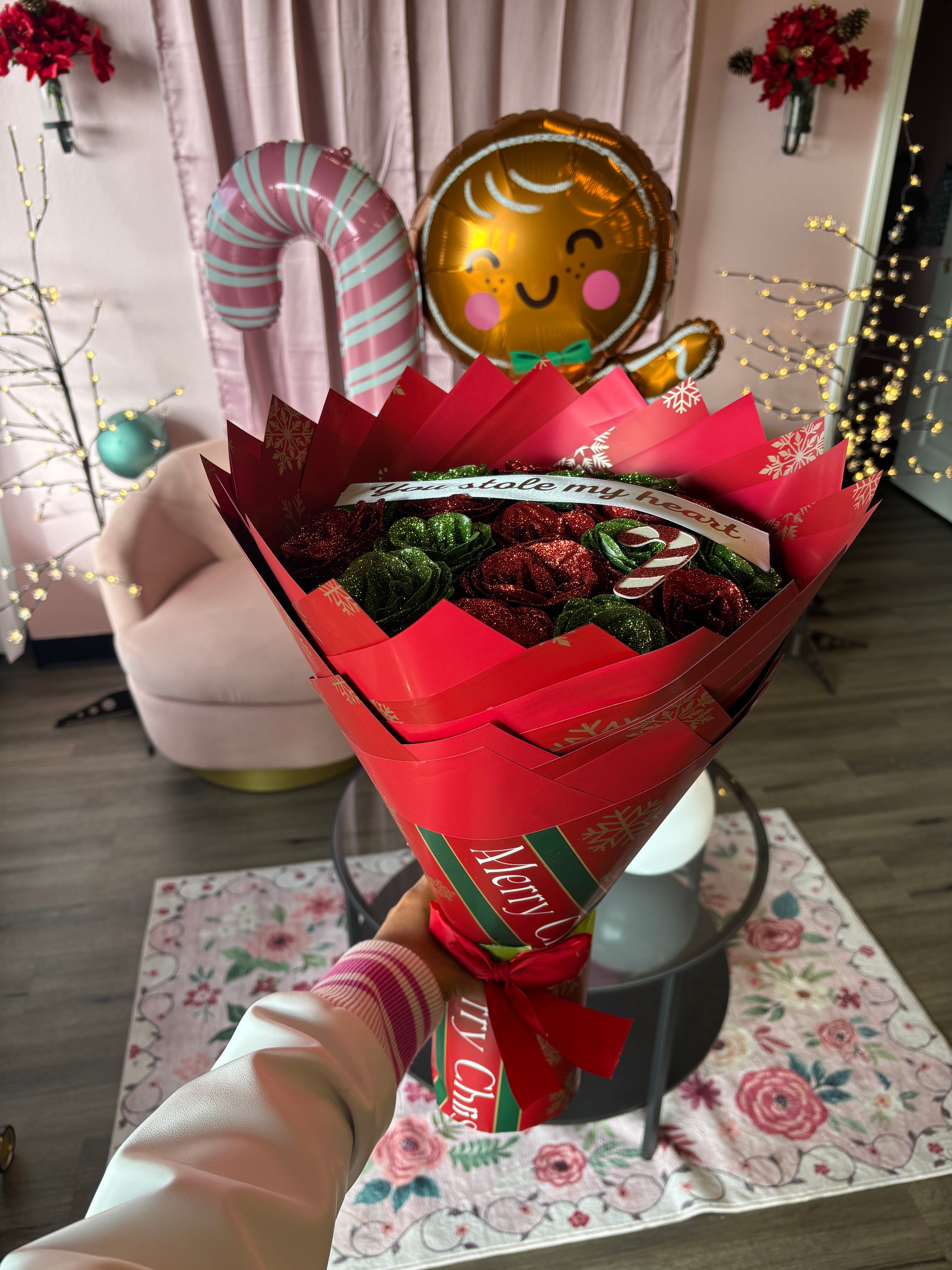 Glitter Jolly grinch color Bouquet