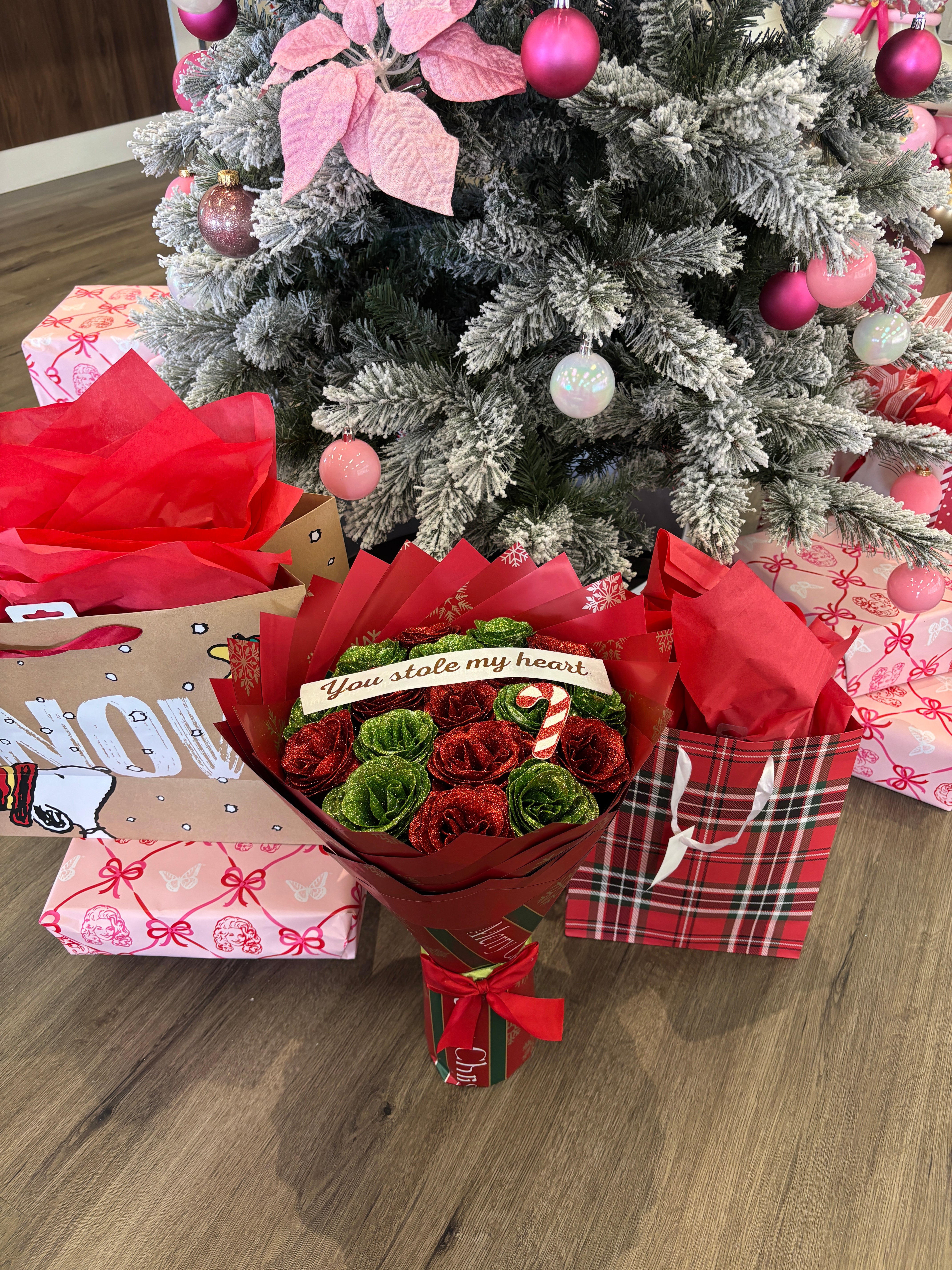 Glitter Jolly grinch color Bouquet