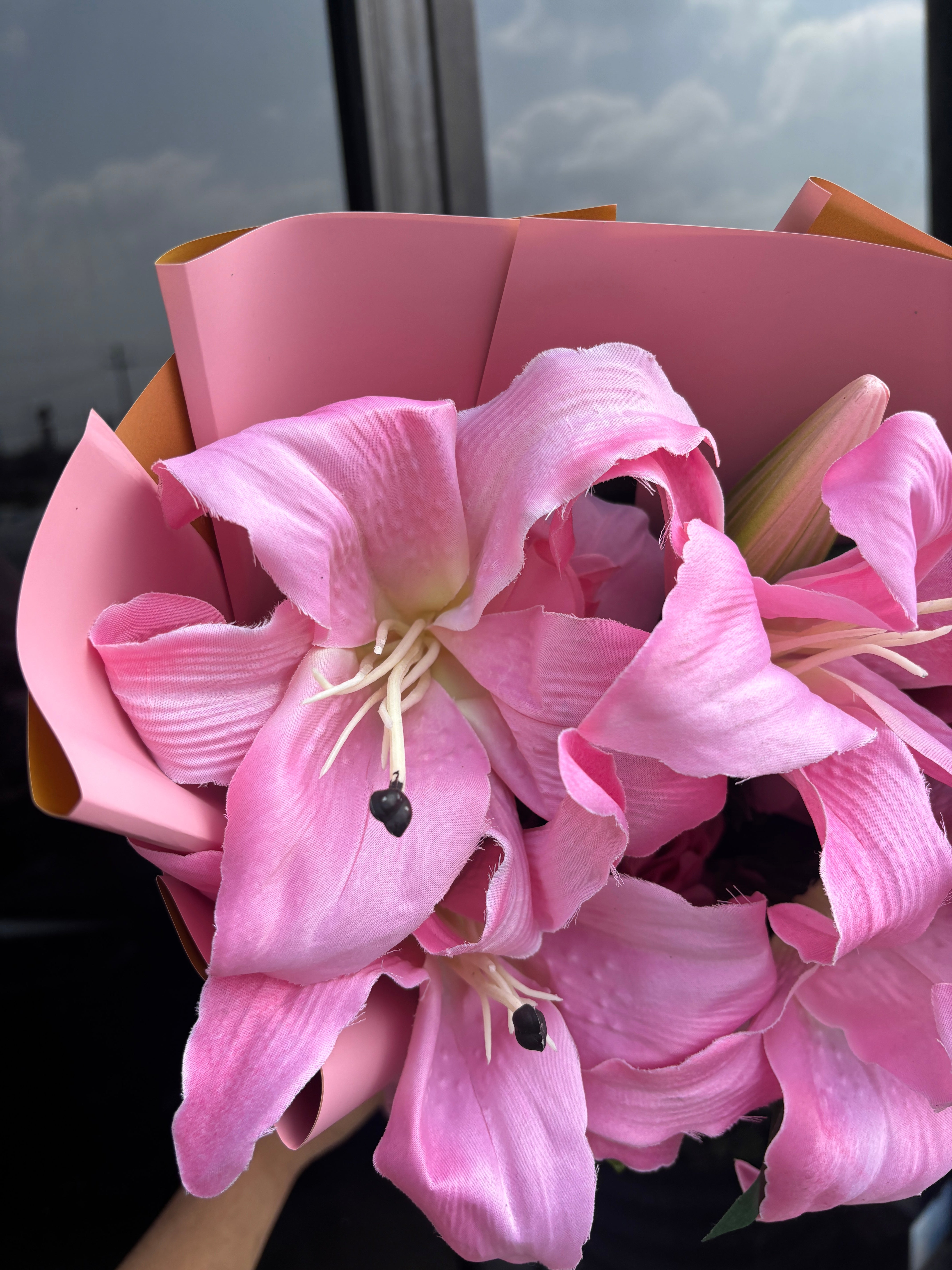 Pink lily bouquet