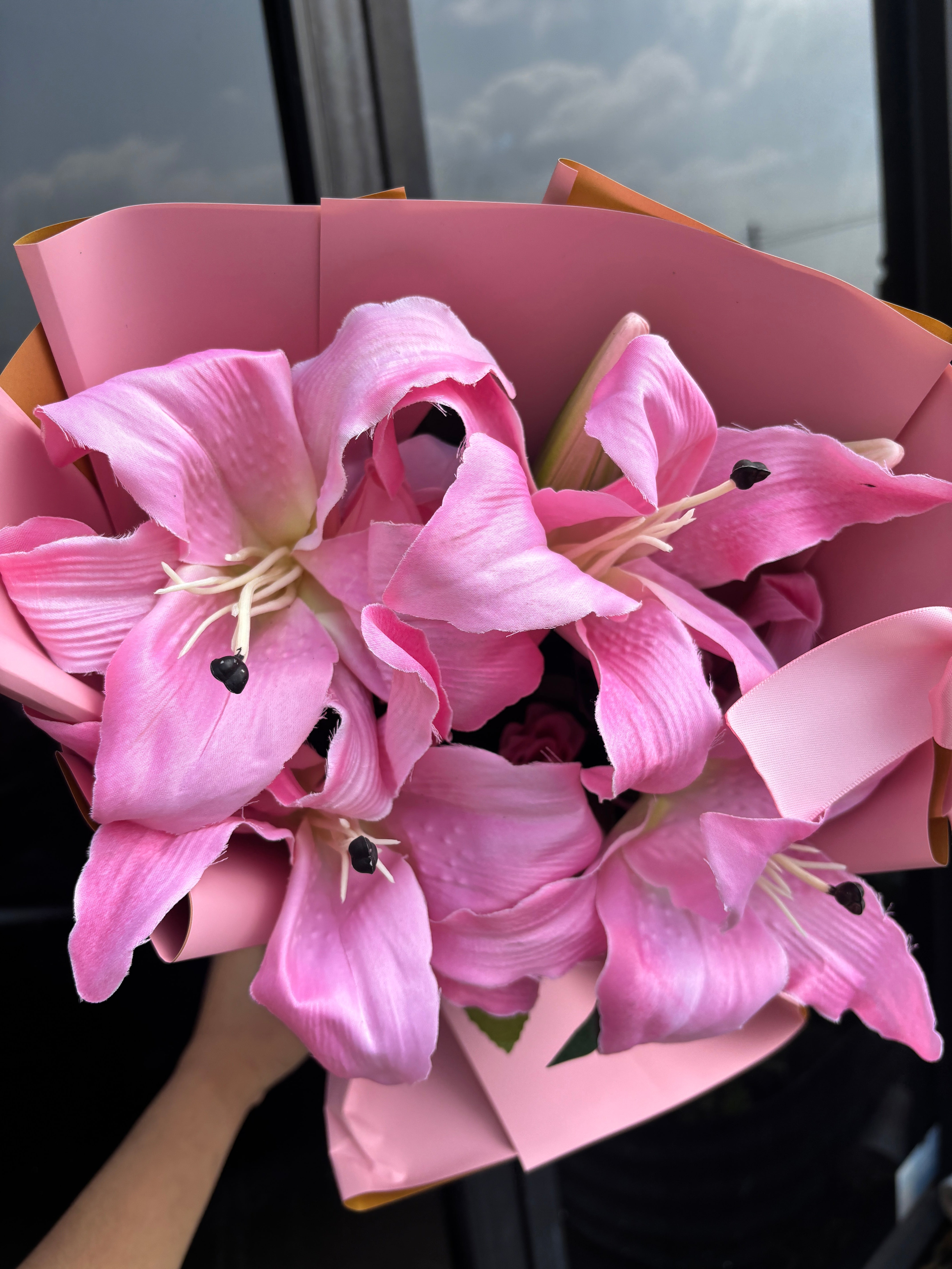 Pink lily bouquet