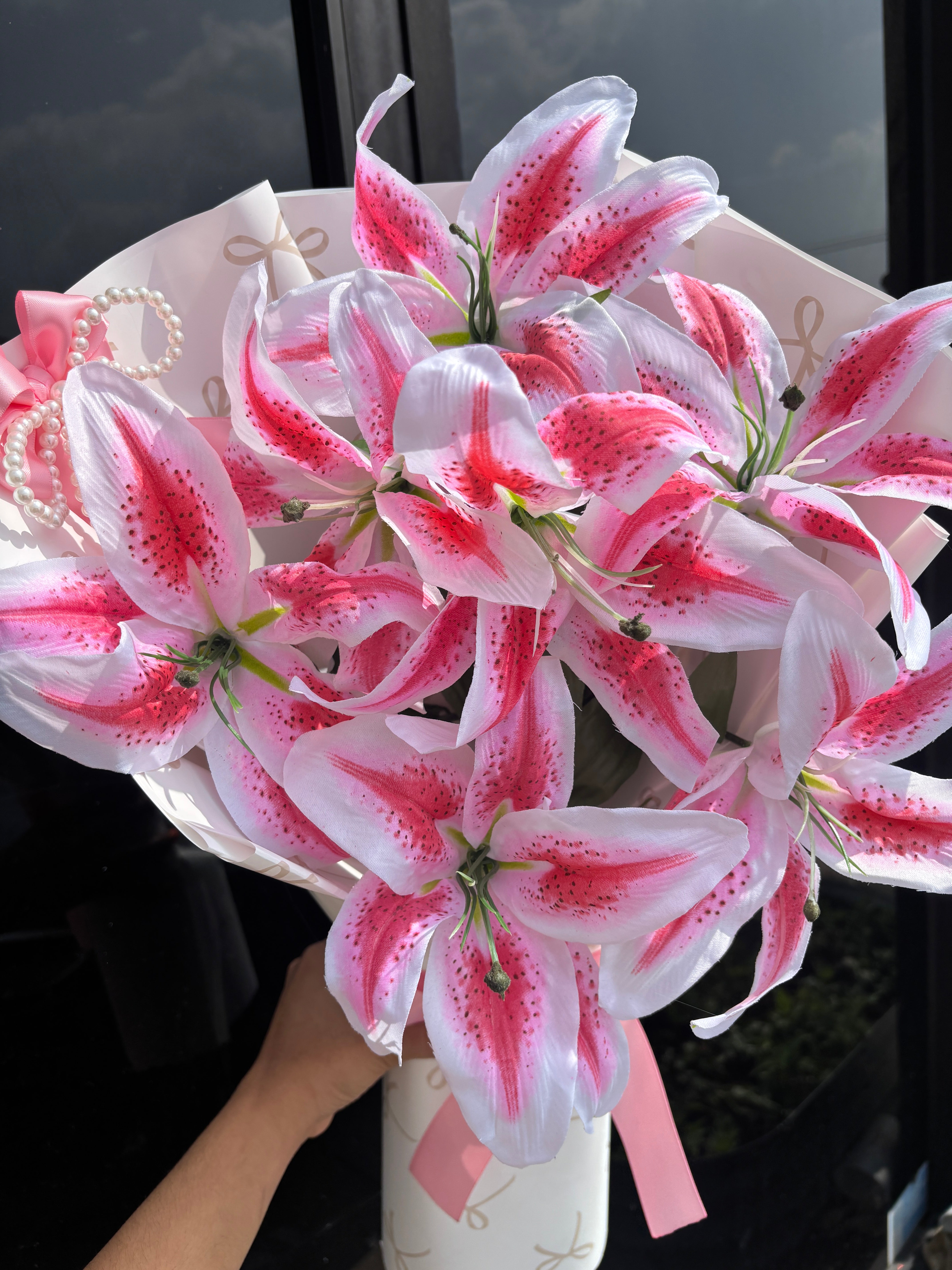 Artificial Lily Bouquet (Stargazer)