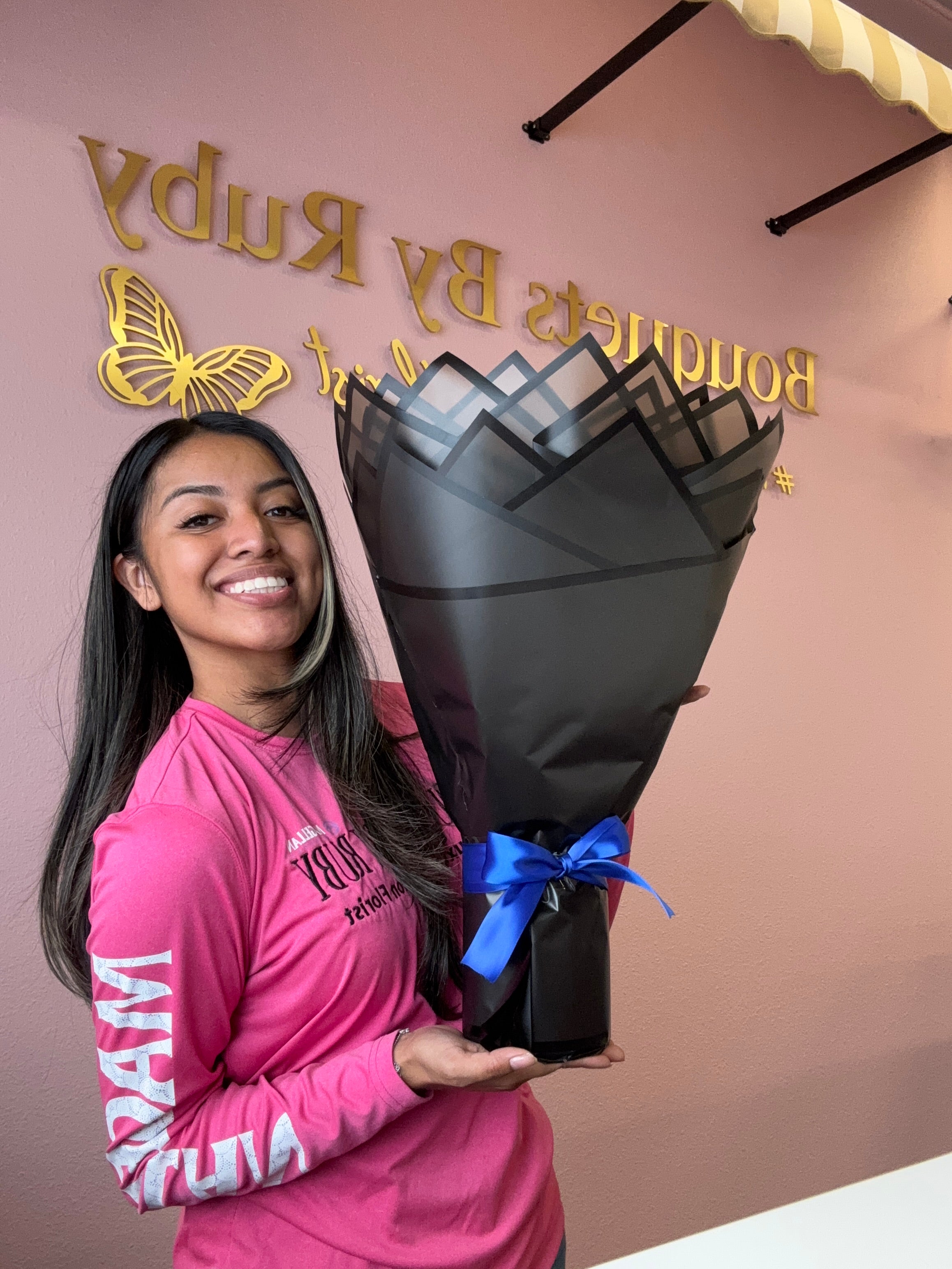 Royal blue midnight glitter bouquet 🖤