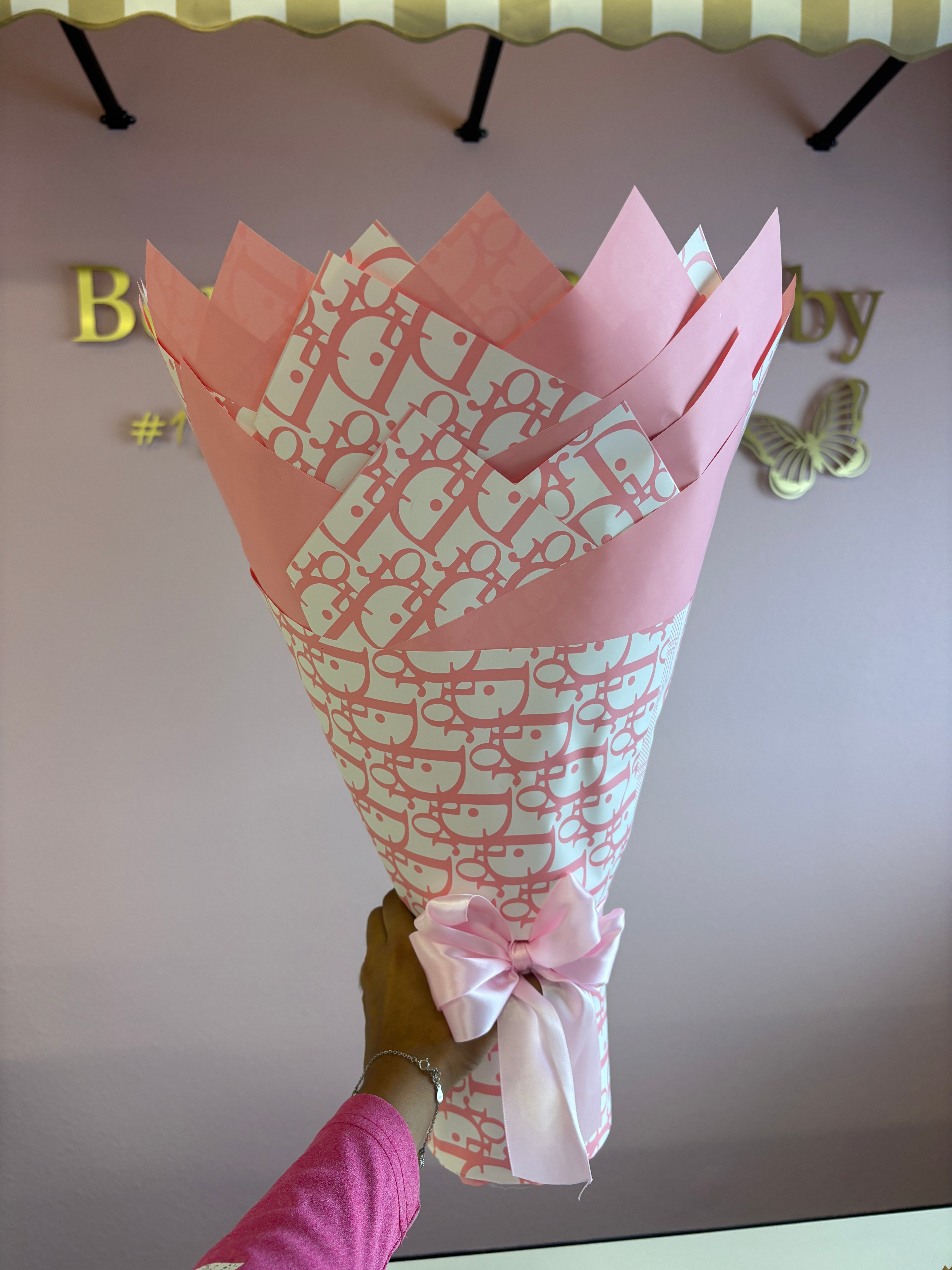 Pink glitter rose bouquet💖