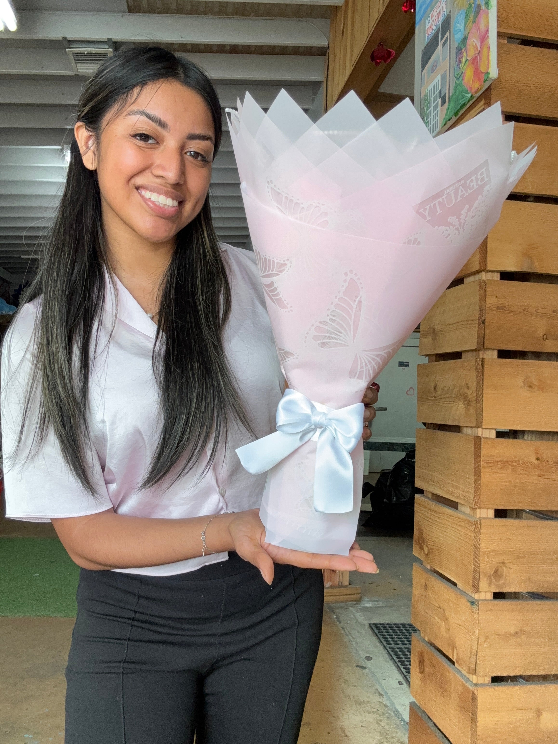 Cloudy love Ribbon rose bouquet 🌸