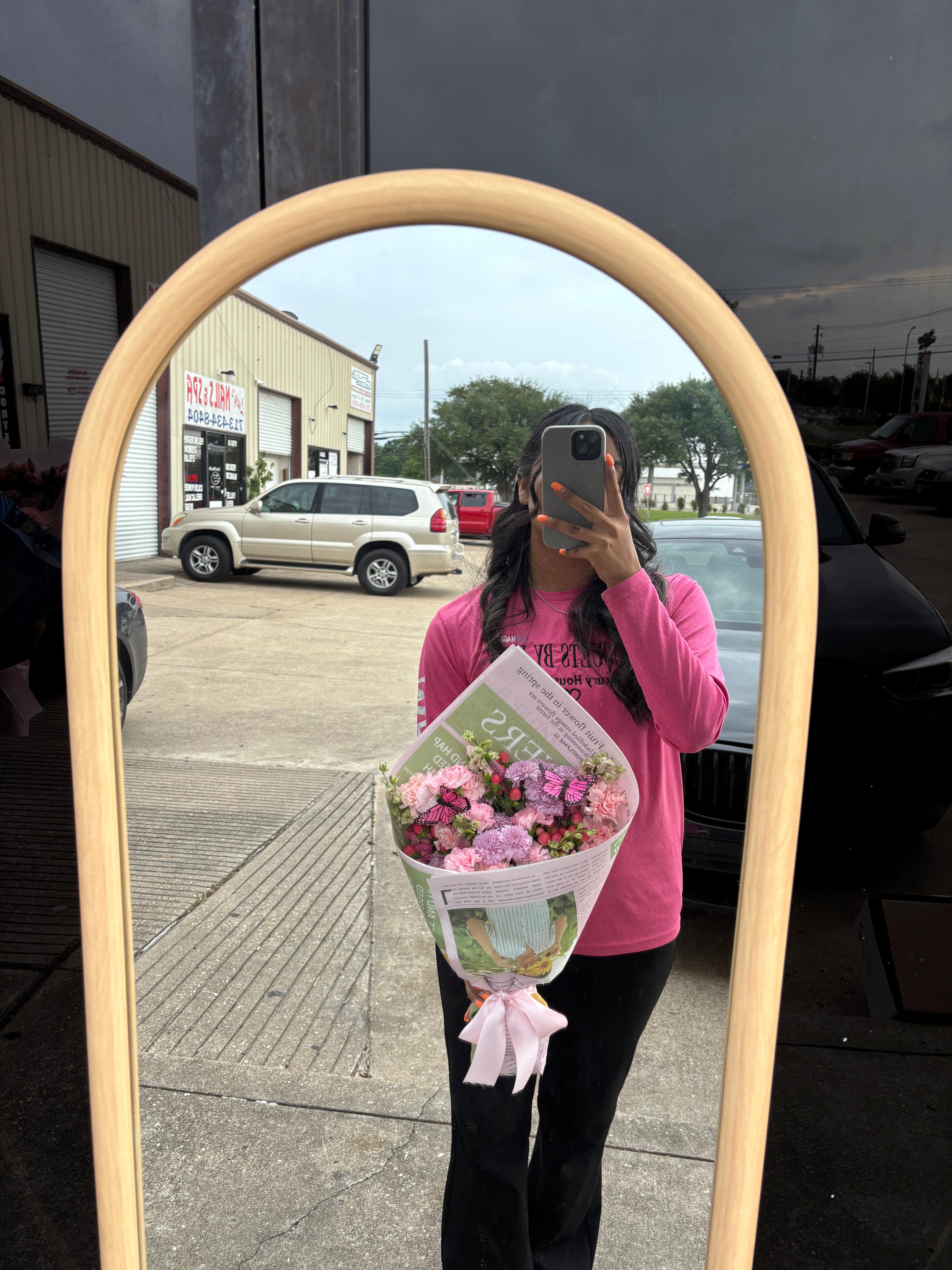 News paper pink flower Mix + Note🌸