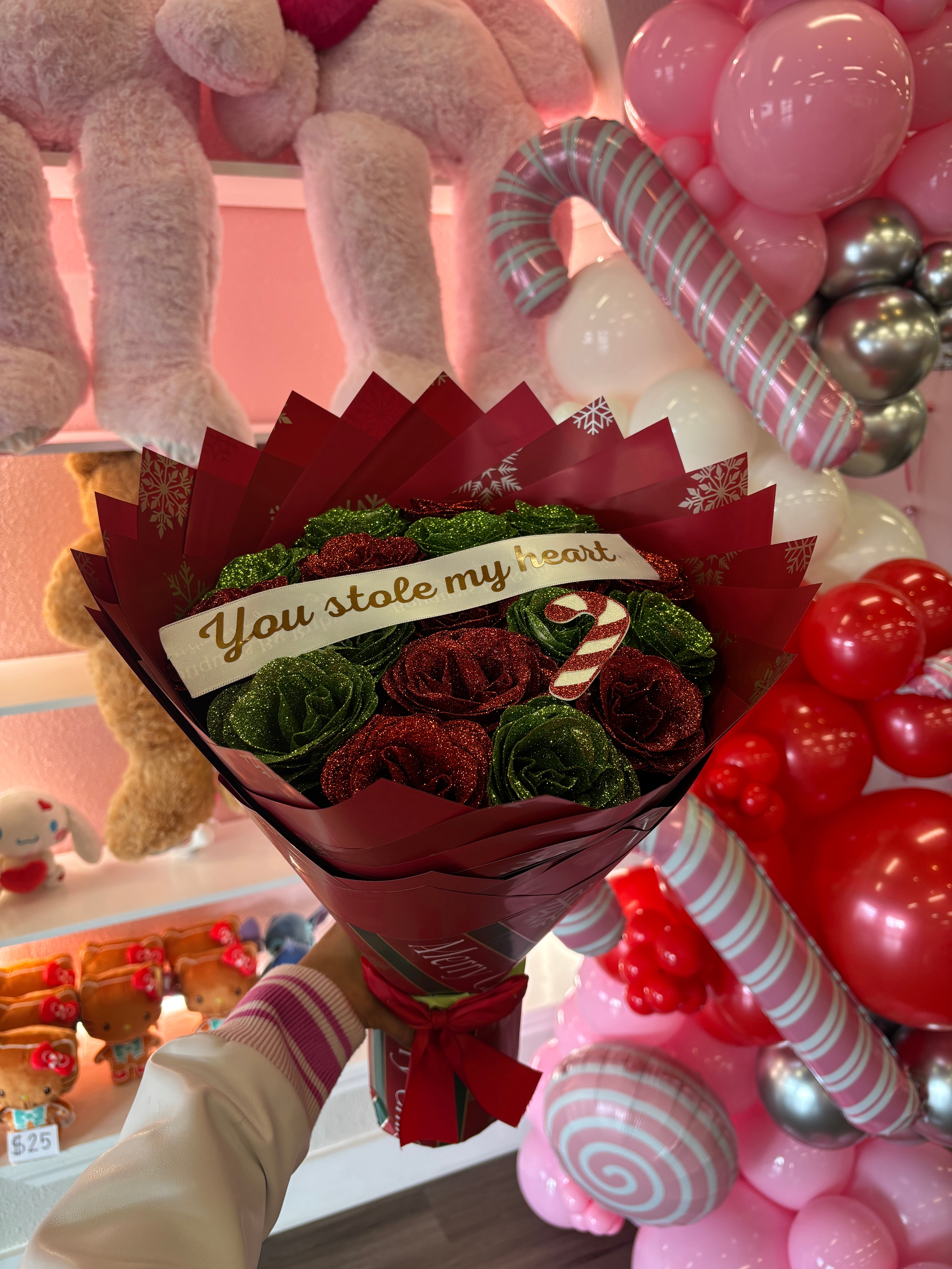 Glitter Jolly grinch color Bouquet