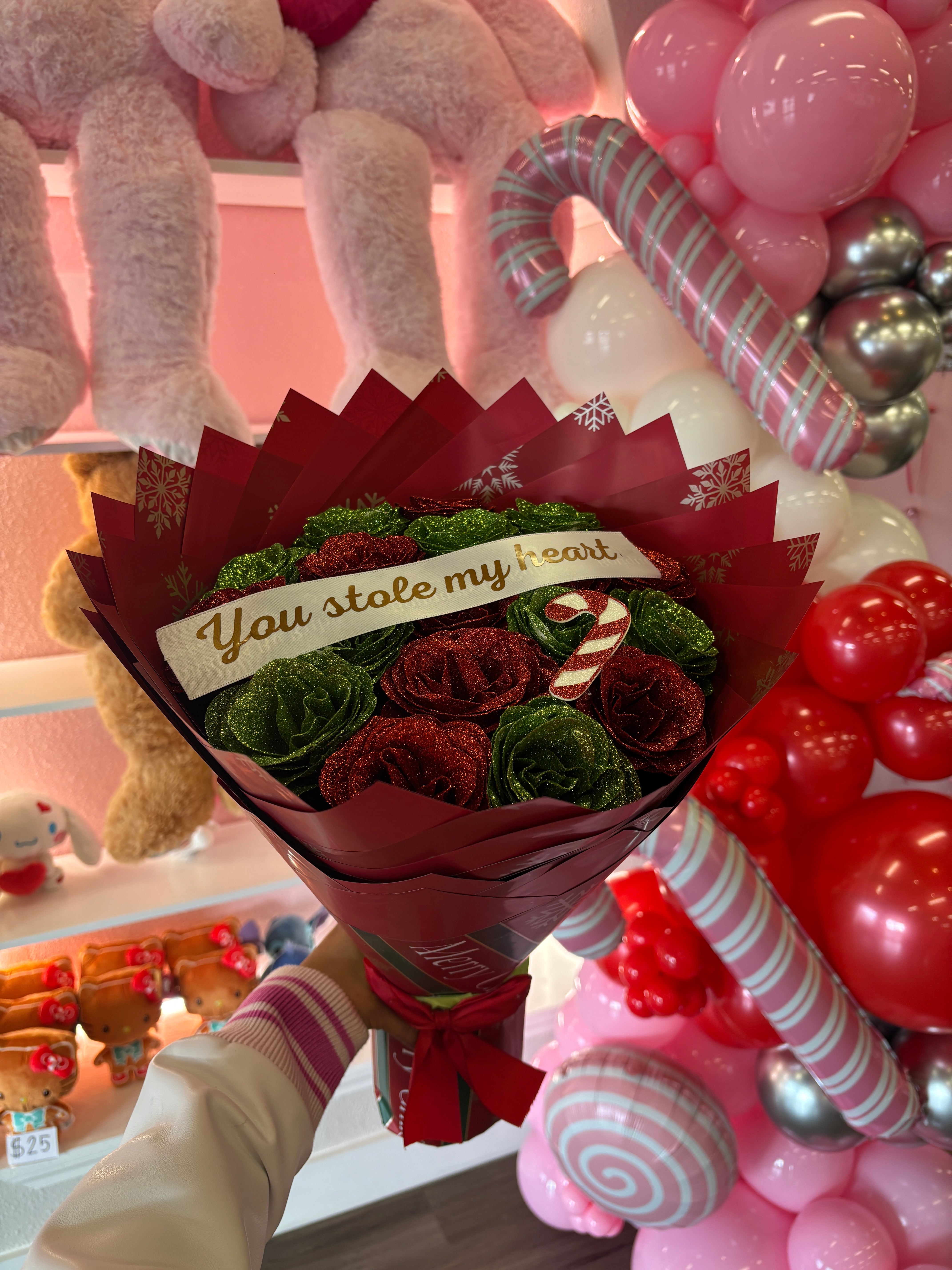 Glitter Jolly grinch color Bouquet