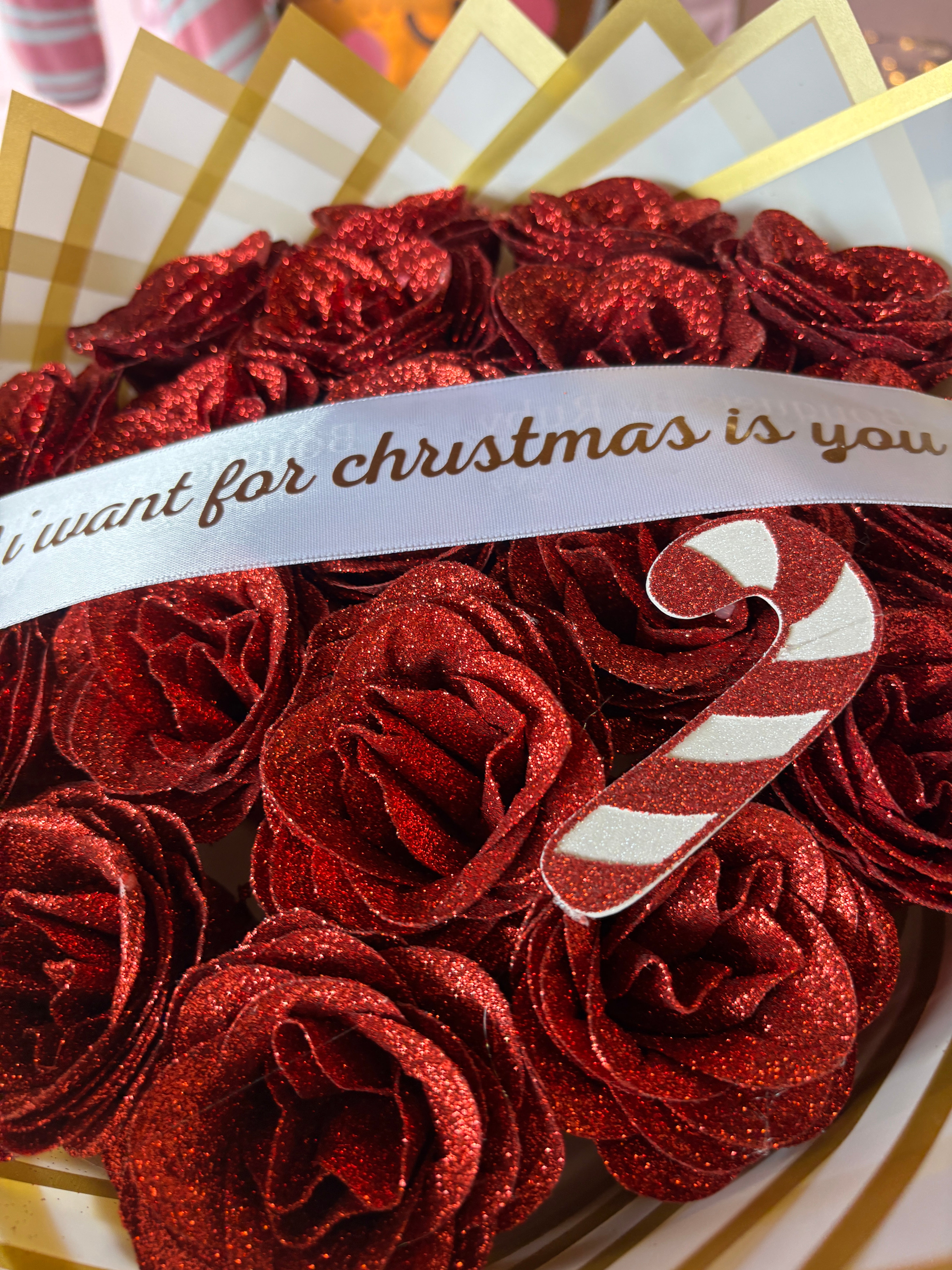 Candy cane glitter red bouquet ❤️