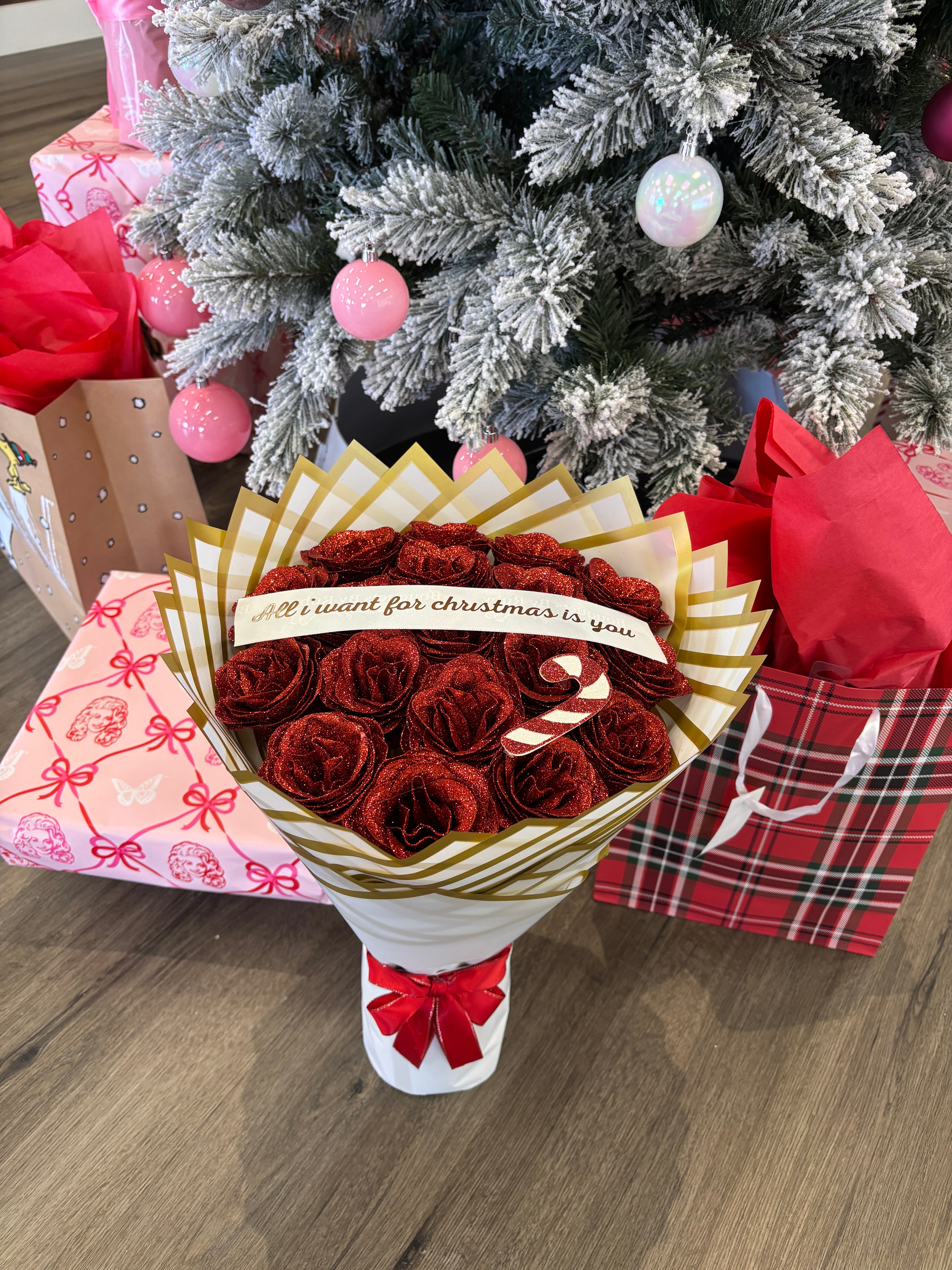Candy cane glitter red bouquet ❤️