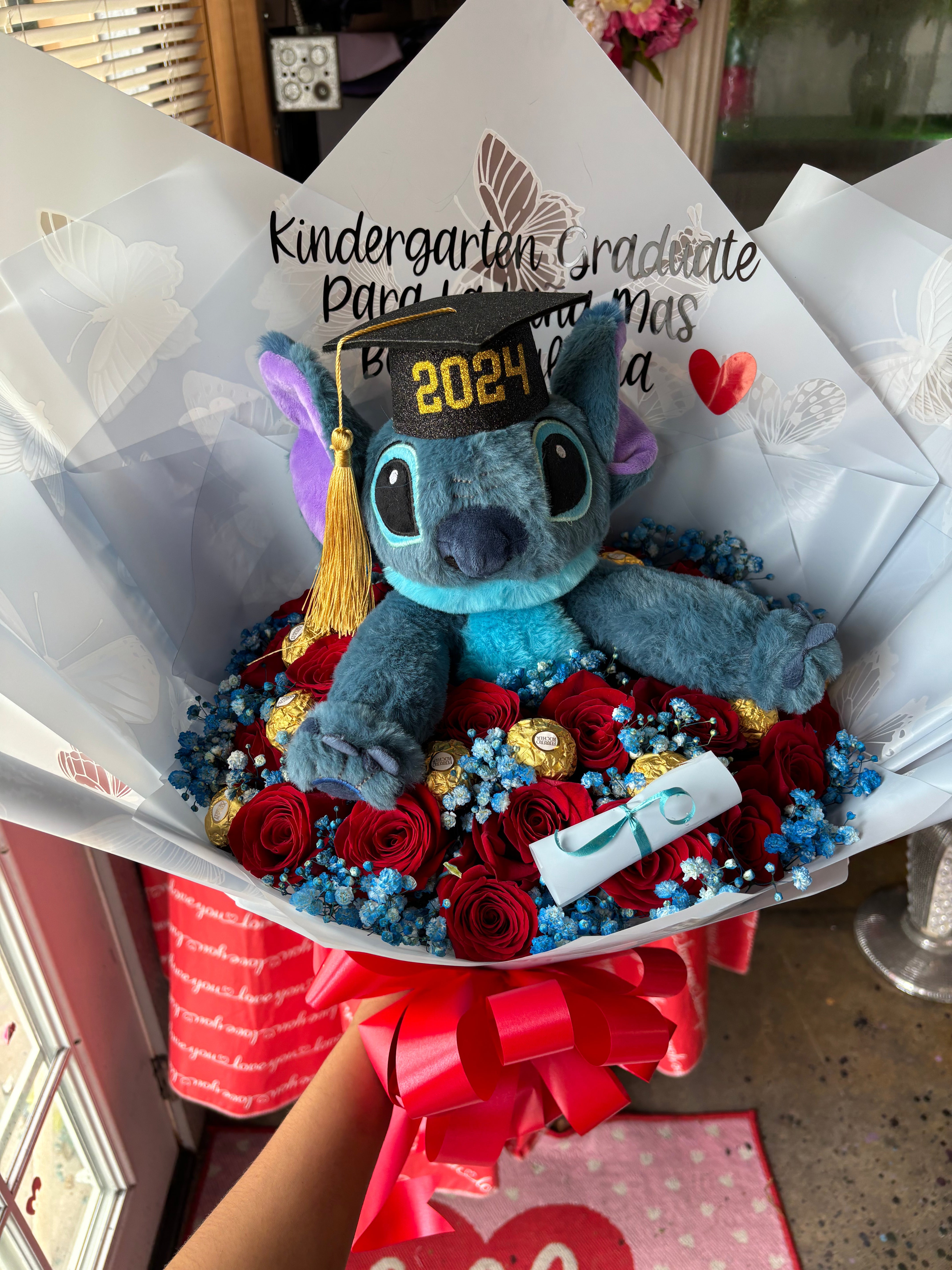 Stitch graduation bouquet 🎓💙