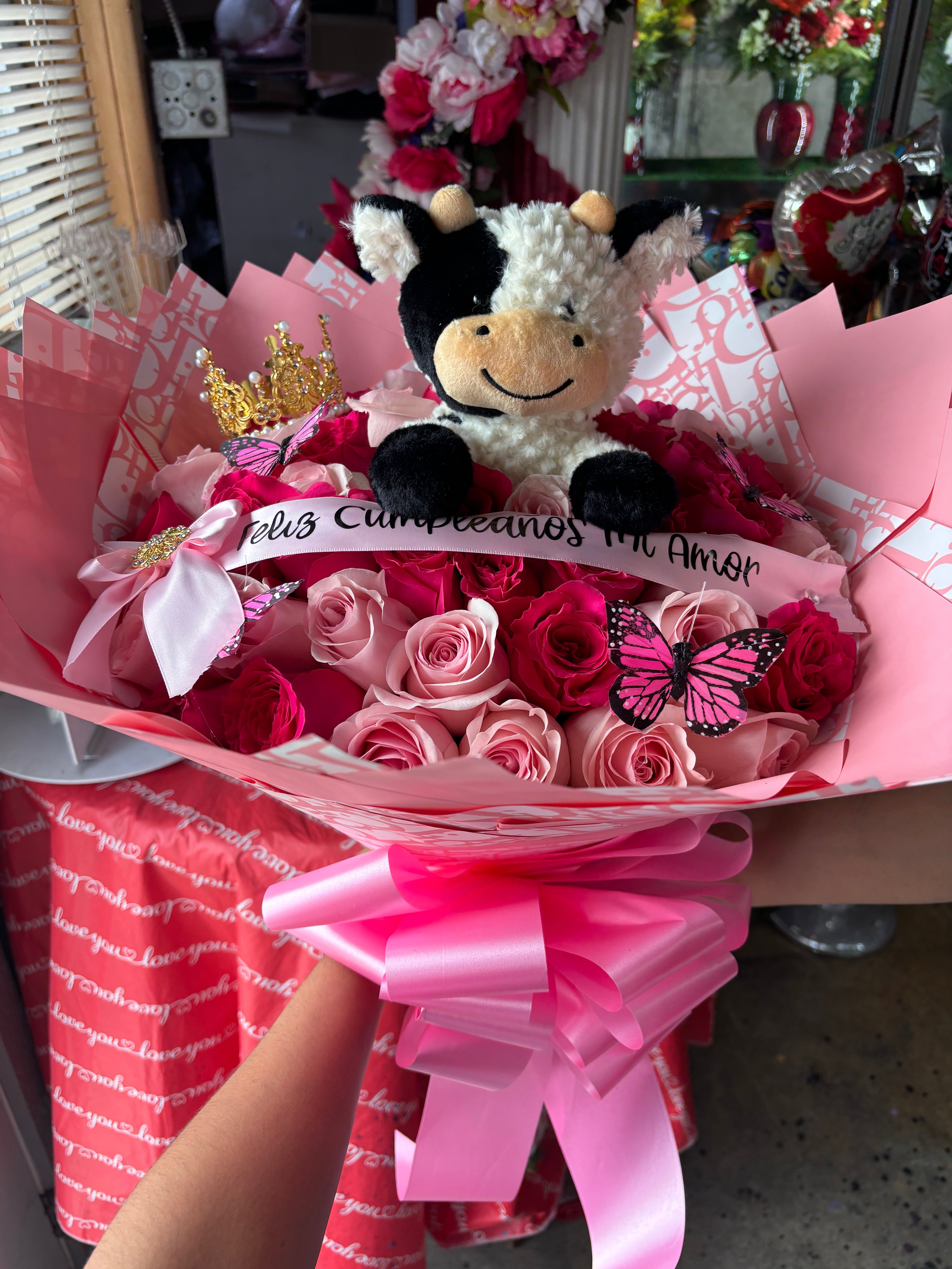 50 Rose Double Pink shade with vaquita 🐮❤️