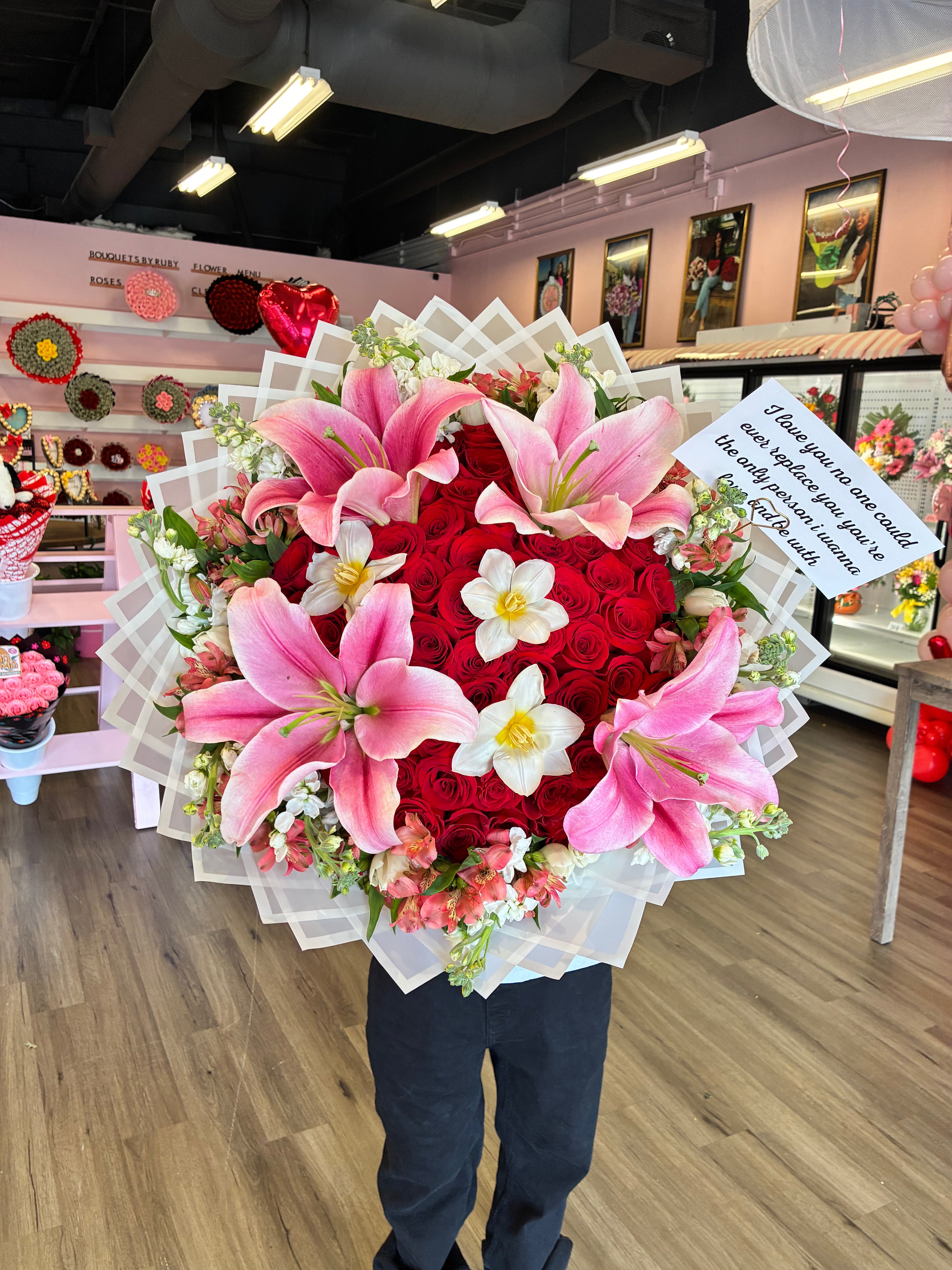 50 roses Lily + tulip garden 🎀🌸