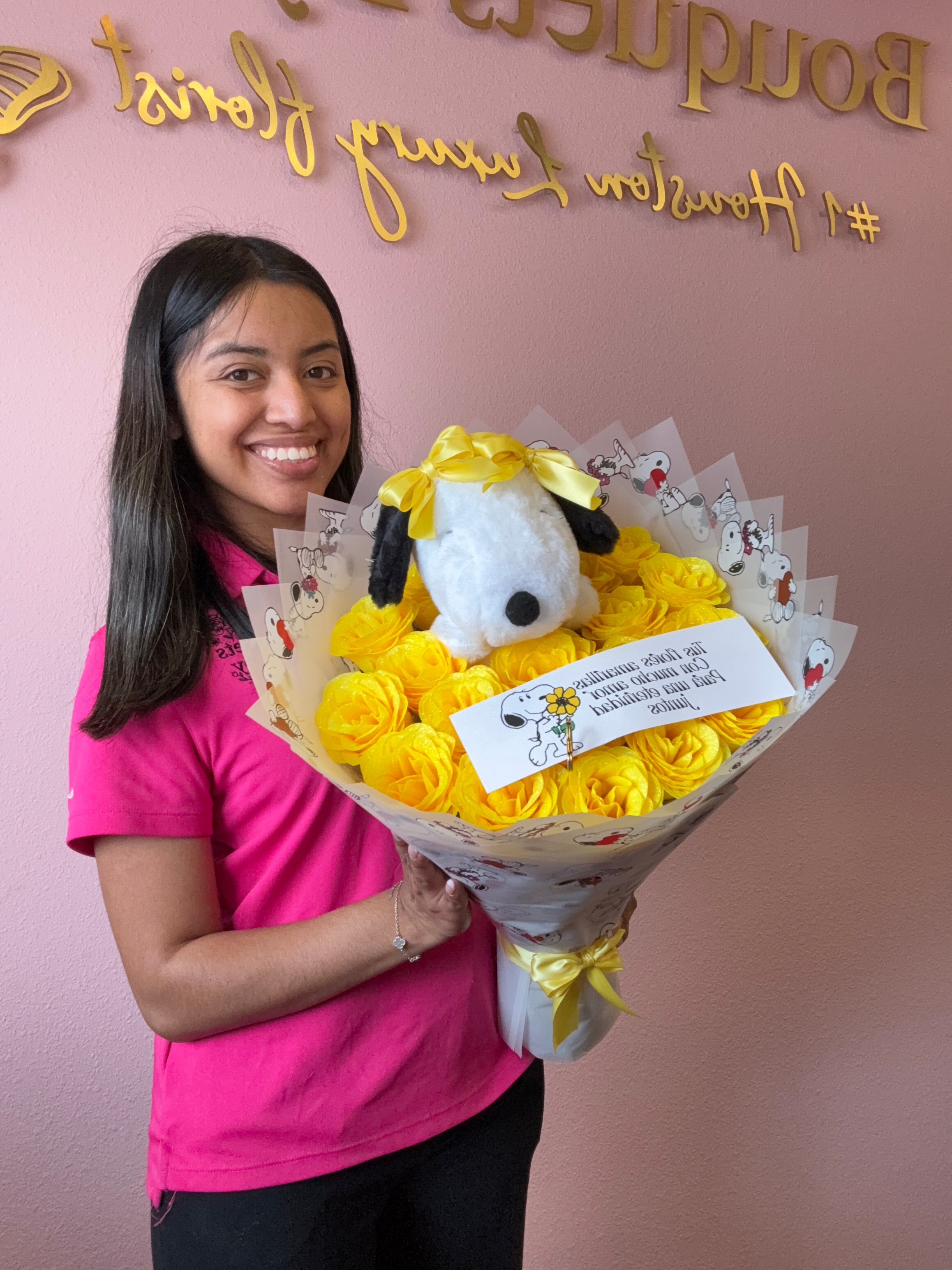 Yellow roses + snoopy 🌼💛