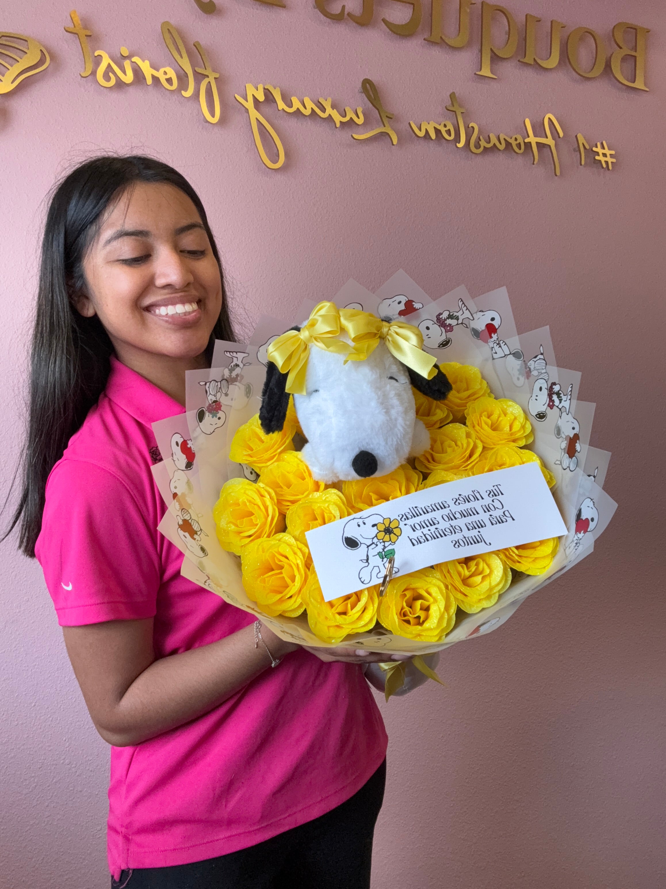 Yellow roses + snoopy 🌼💛