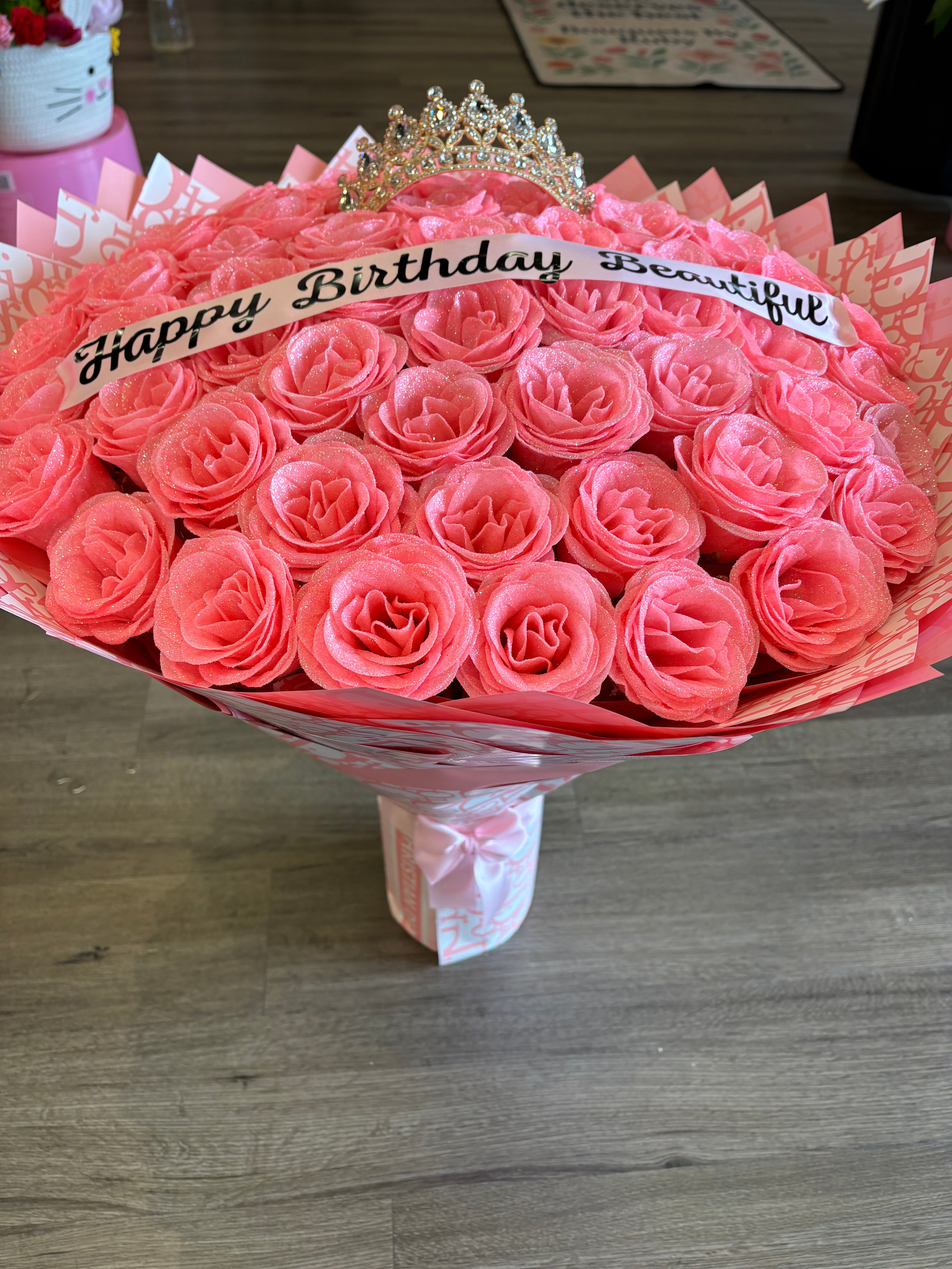50 eternal pink roses🩷🎀🌸