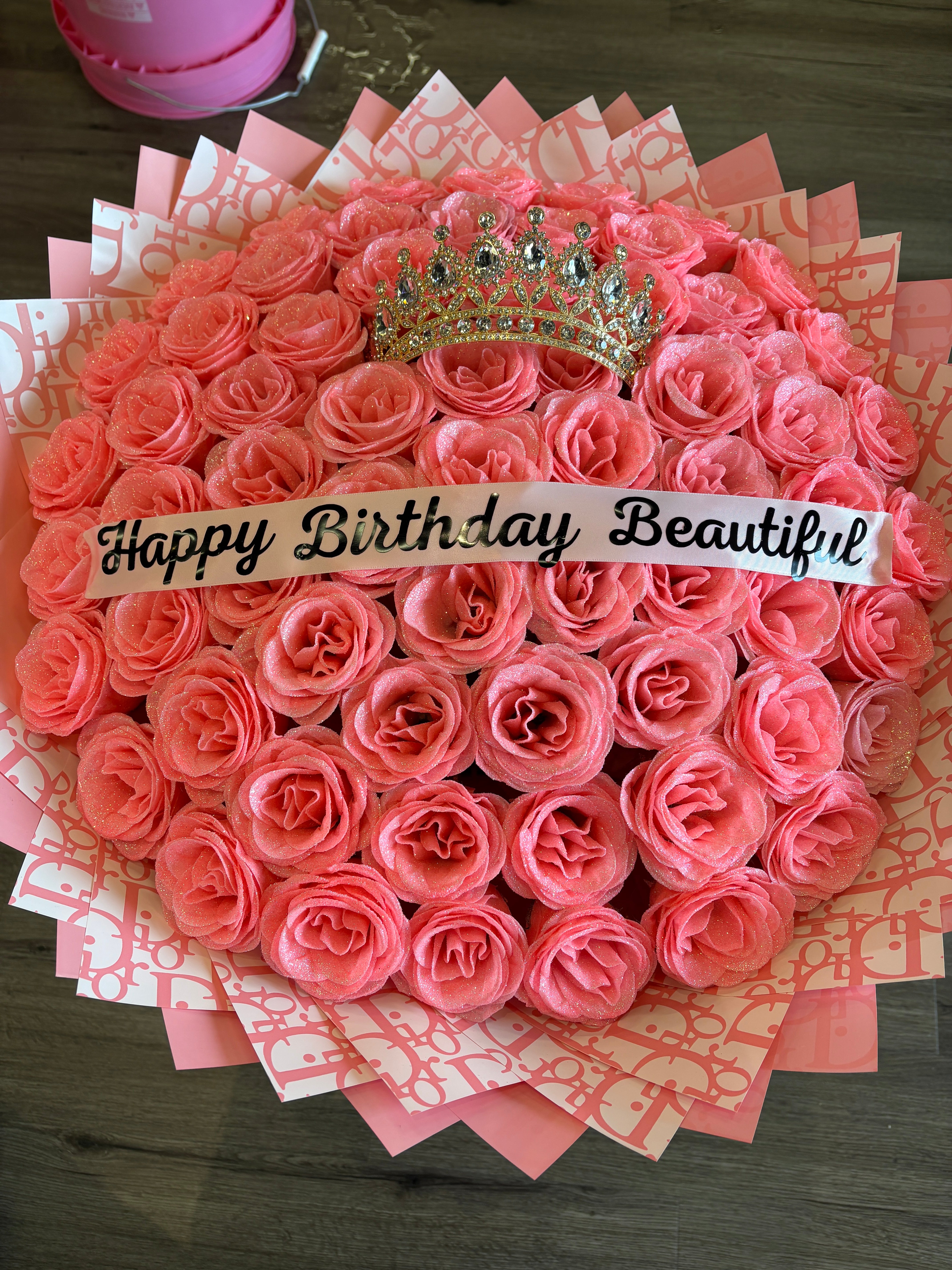 50 eternal pink roses🩷🎀🌸